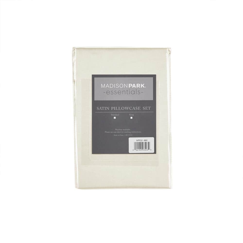 Satin 2-Piece Ivory Microfiber Standard Luxury 2 PC Pillowcases price history on PriceWatchPro