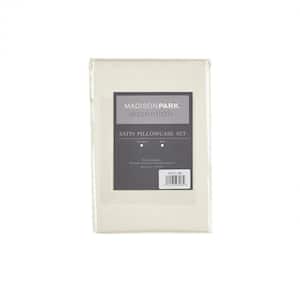 Satin 2-Piece Ivory Microfiber Standard Luxury 2 PC Pillowcases
