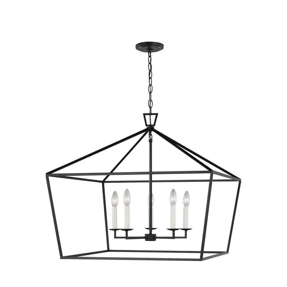 Dianna 5-Light Midnight Black Wide Hanging Pendant price history on PriceWatchPro