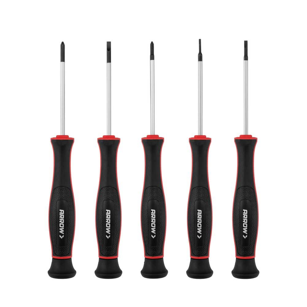 Arrow Fastener Chrome Vanadium Steel Precision Screwdriver Set, 5-Pieces