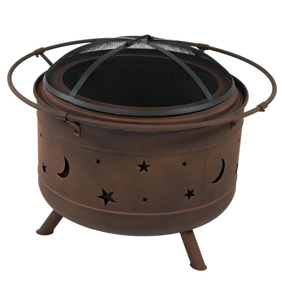 Sunnydaze Decor 24 in. Cosmic Smokeless Fire Pit with Spark Screen NB ...