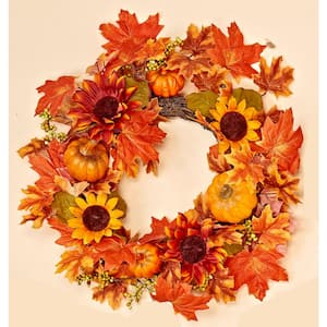 18 in. Artificial WP Gourd Berry Floral Wreath