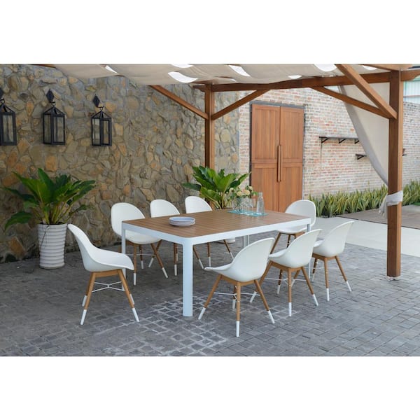 Carilo 9-Piece Wood Rectangular Outdoor Dining Set