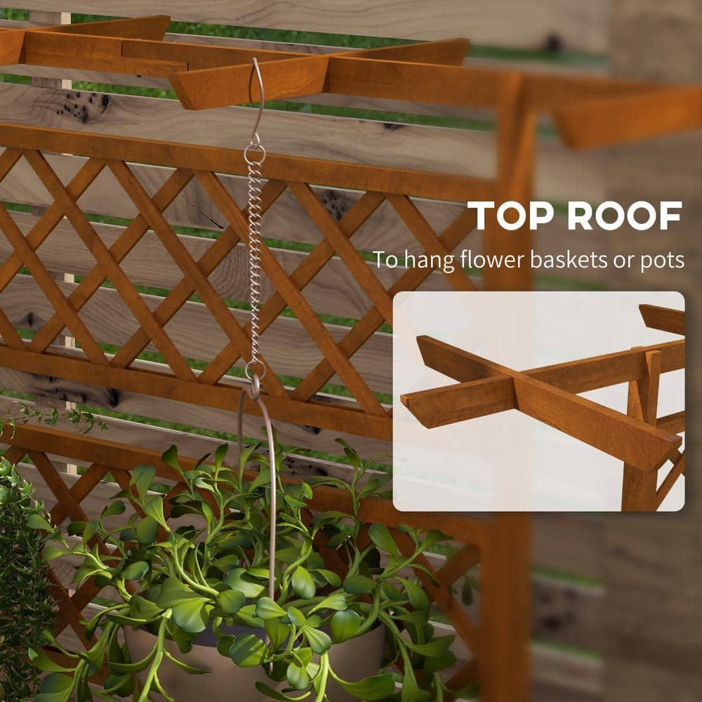 Large Fir Wood Raised Garden Bed with Trellis