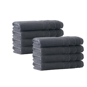 Veta 8-Pieces Anthracite Turkish Cotton Hand Towels