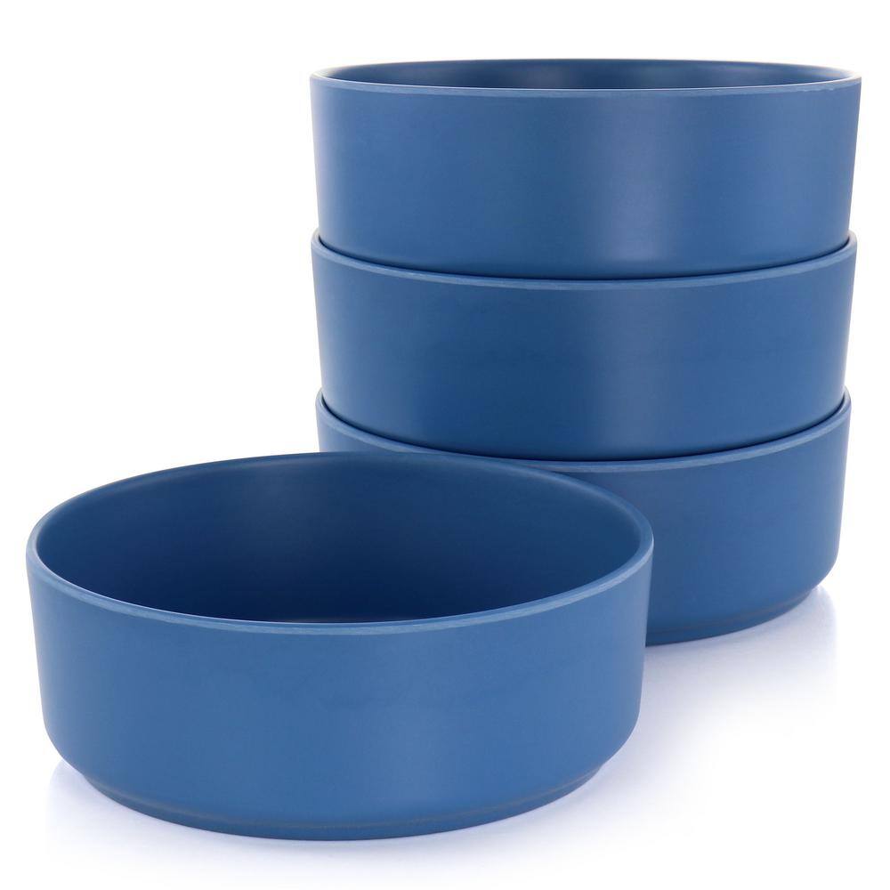 Blue Melamine 12-Piece Stackable Dinnerware Set, Service for 4