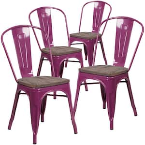 Purple Restaurant Chairs (Set of 4)