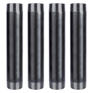 2 in. x 12 in. Black Industrial Steel Grey Plumbing Nipple (4-Pack)