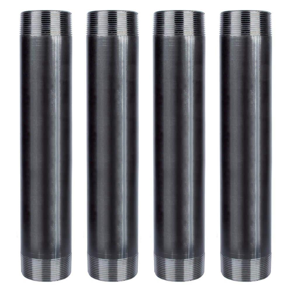 2 in. x 12 in. Black Industrial Steel Grey Plumbing Nipple (4-Pack) price history on PriceWatchPro