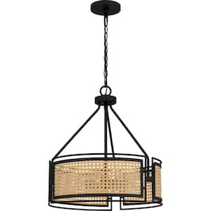 Priya 3-Light Matte Black Shaded Pendant Light