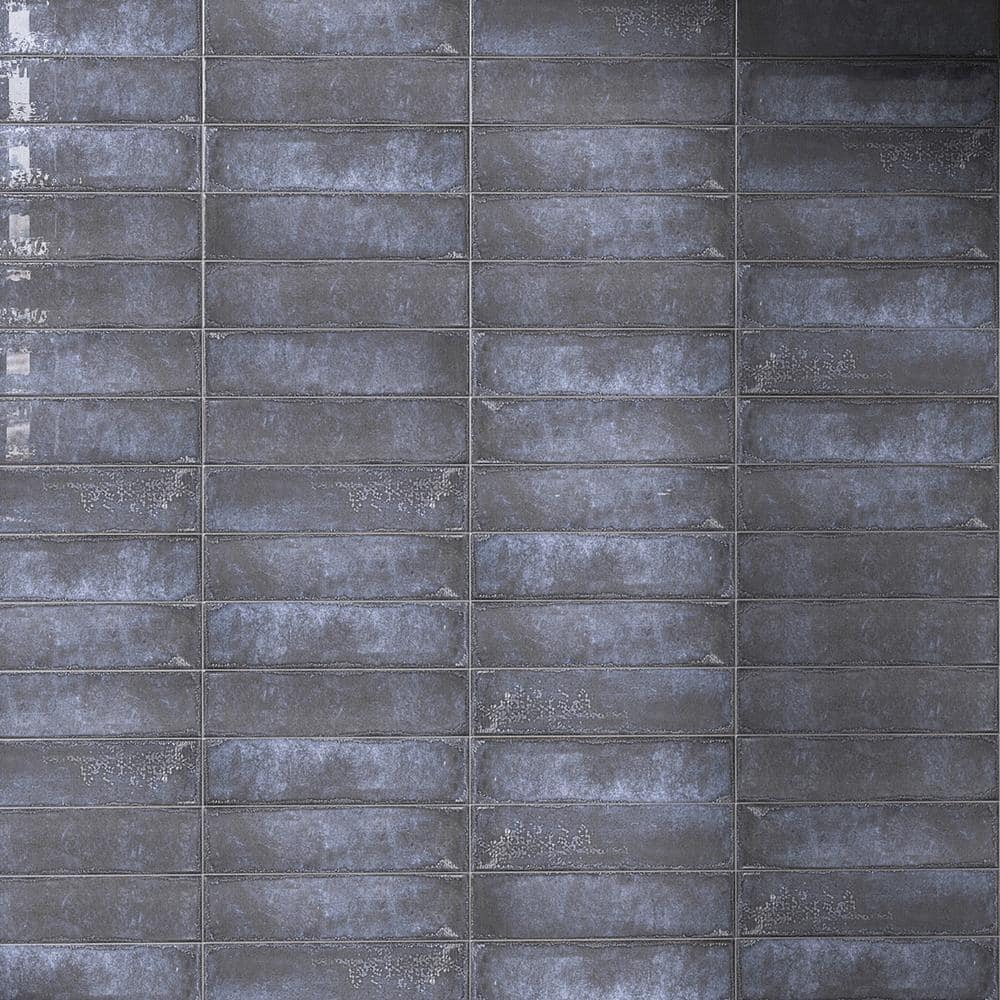 Azul Blue 3" x 12" Glossy Ceramic Subway Wall Tile