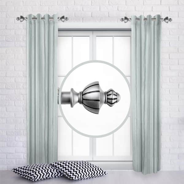 Rod Desyne Jerome 12 in. - 20 in. L Adjustable 1 in. Dia Single Side Window Curtain Rod in Satin Nickel (Set of 2)