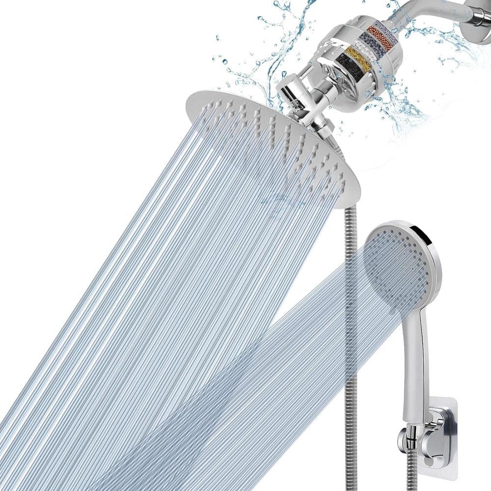 Lukvuzo Shower Head Water Filtration System with 5-Settings Handheld ...