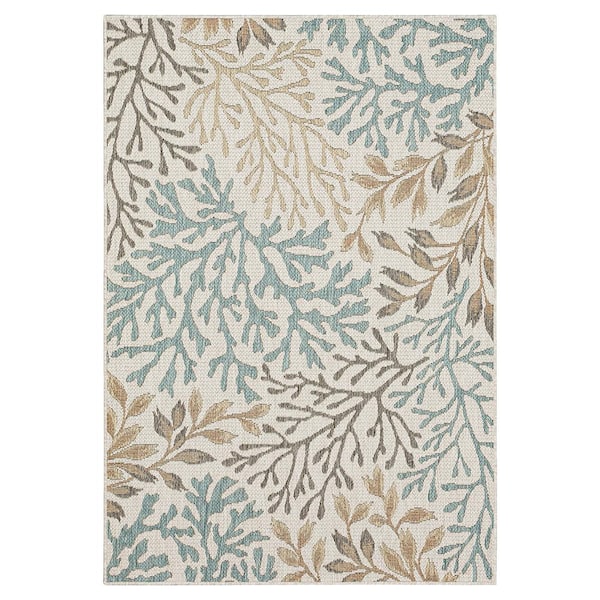 Mohawk Home Lagoon Cream 8 ft. x 10 ft. Indoor/Outdoor Area Rug