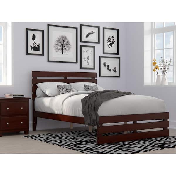 AFI OxfordWalnut Full Bed with Footboard and USB Turbo Charger