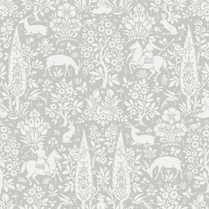 Sherwood Light Grey Woodland Peelable Wallpaper (Covers 56.4 sq. ft.)