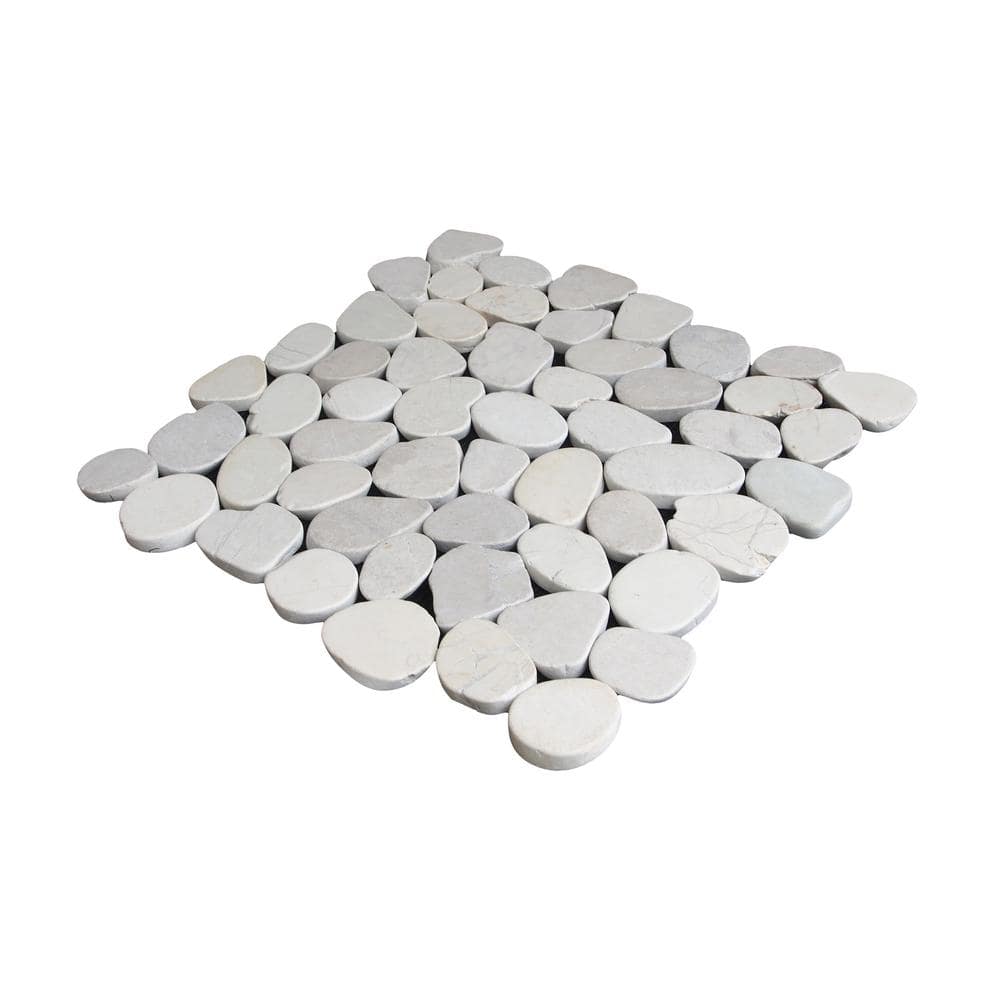 White Quartz Sliced Pebble Mosaic Tile for Walls and Floors