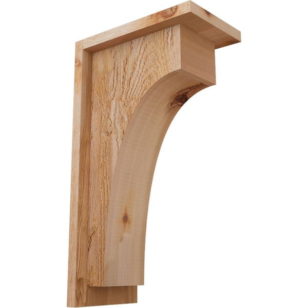 Ekena Millwork 6 in. x 10 in. x 18 in. Western Red Cedar Huntington Rough Sawn Corbel with Backplate