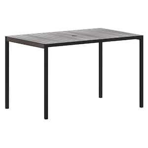 Black Rectangle Steel Market Outdoor Dining Table
