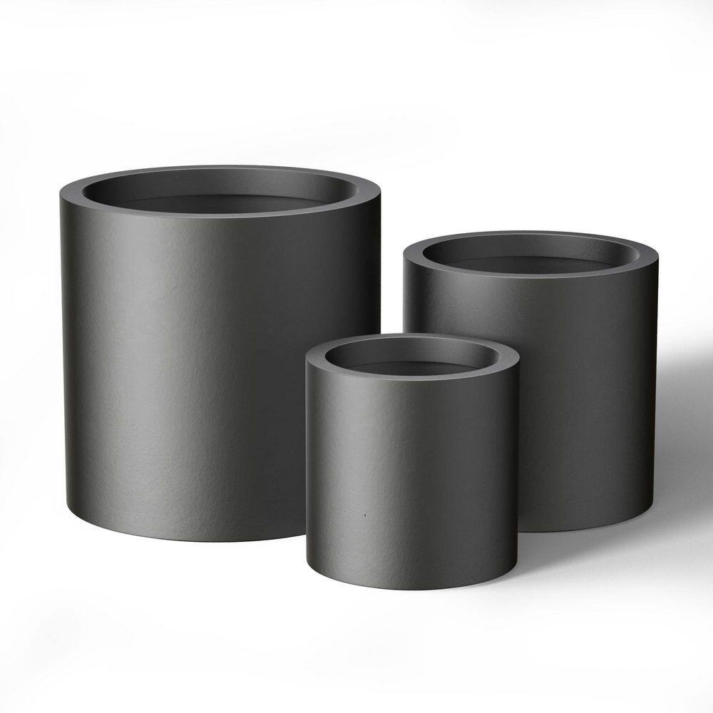 10 in. 13 in. 16 in. Charcoal Black(Enhanced Core) Concrete Round Planter / Pot with Drainage Holes (Set of 3) price history on PriceWatchPro