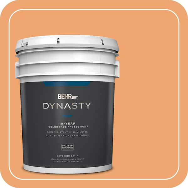 BEHR DYNASTY 5 gal. Home Decorators Collection #HDC-SP16-04 Apricot Jam Satin Enamel Exterior Stain-Blocking Paint & Primer
