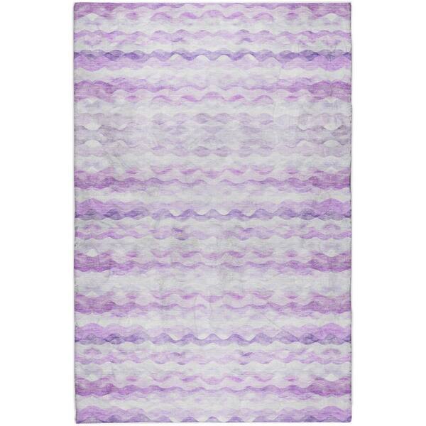 Dream Shag Premium Machine Washable Abstract ADS195 Purple 5 ft. x 7 ft. 6 in. Area Rug