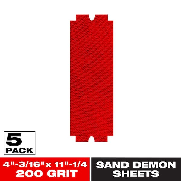 DIABLO Sand Demon 4-3/16 in. x 11-1/4 in. 220 Grit Ultra Fine Reusable Drywall Sanding Sheet (5-Pack)