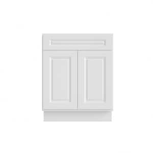 27 in. W x 21 in. D x 34.5 in. H Ready to Assemble Bath Vanity Cabinet without Top in Raised Panel White