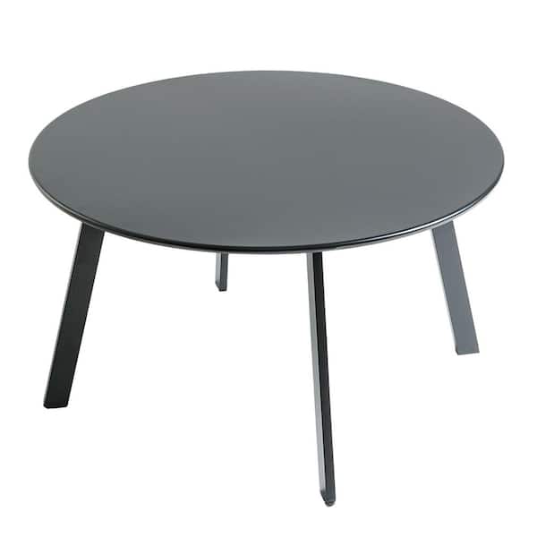 DESwan Black Round Steel Outdoor Coffee Table