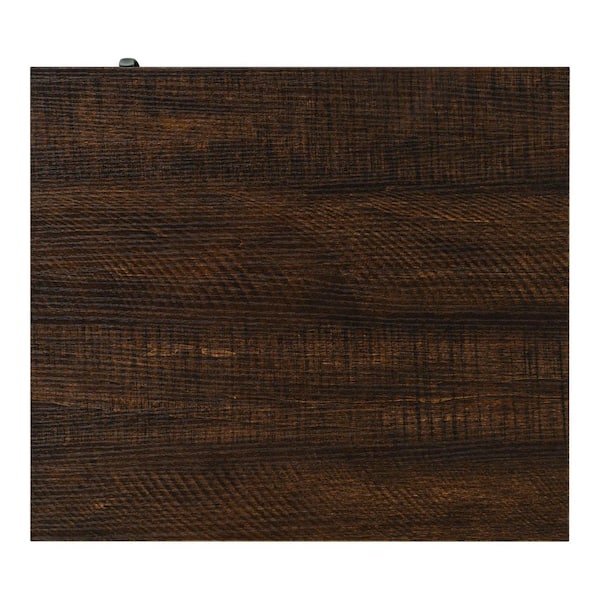 Nicky 16 in. Brown and Gray Rectangle Wood Top End Table with 2-tone Design