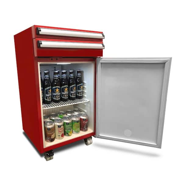 Red Tool Chest Mini Fridge Wrap