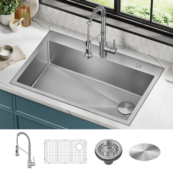 https://images.thdstatic.com/productImages/f25d2e40-893f-5630-830d-f3f422103ca1/svn/spot-free-stainless-steel-kraus-drop-in-kitchen-sinks-kht410-33-kpf-1610sfs-40_600.jpg