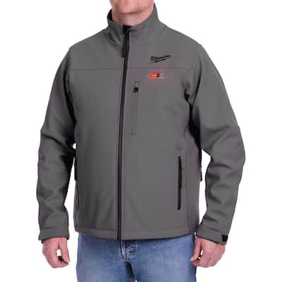Men's X-Large M12 12-Volt Lithium-Ion Cordless Gray Heated Jacket Kit with (1) 2.0Ah Battery and Charger