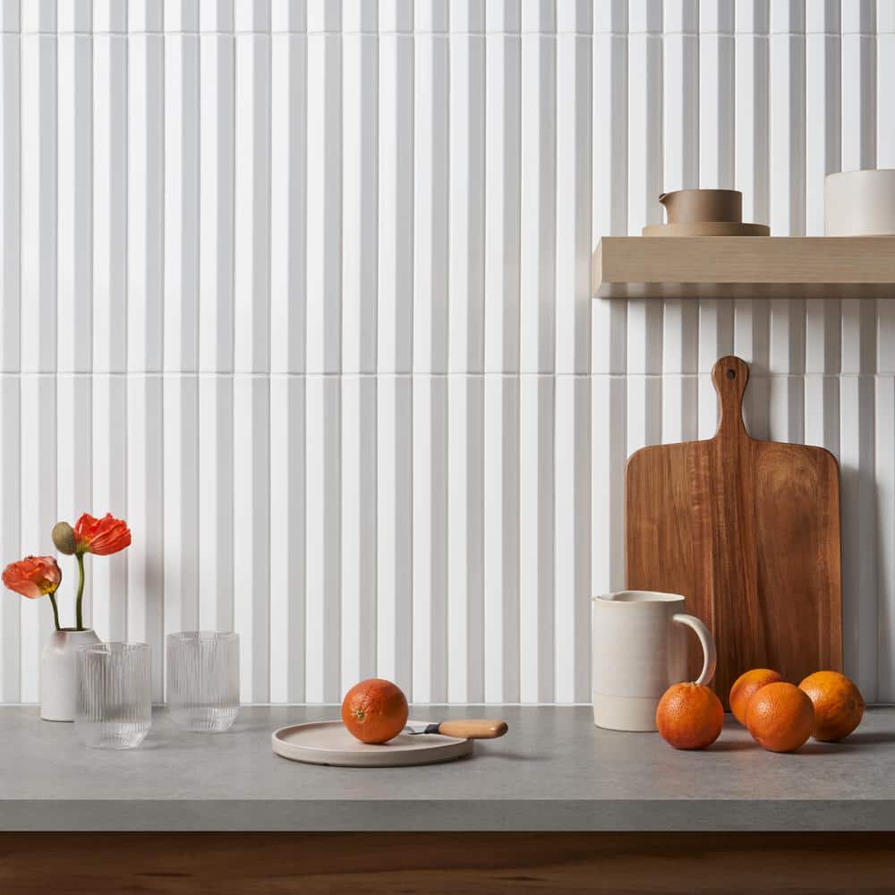 Apex 5" x 16" Ivory Polished Porcelain Wall Tile