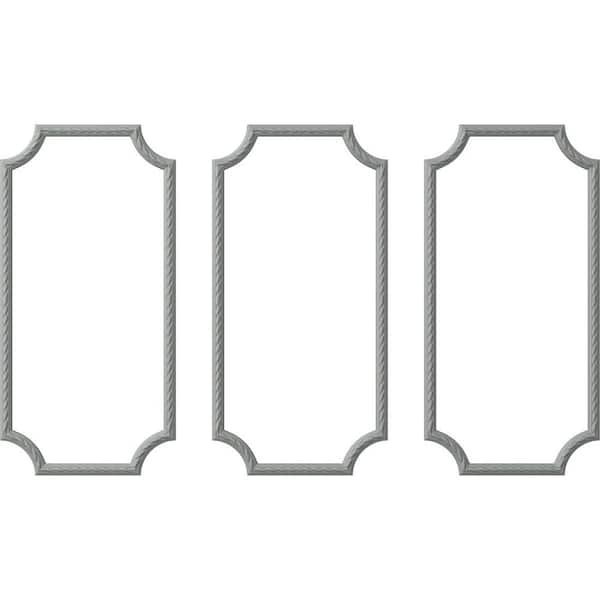 Ekena Millwork 24 in. W x 48 in. H Unfinished Polyurethane Reeded Acanthus Leaf Panel Moulding Kit (Triple Panel)