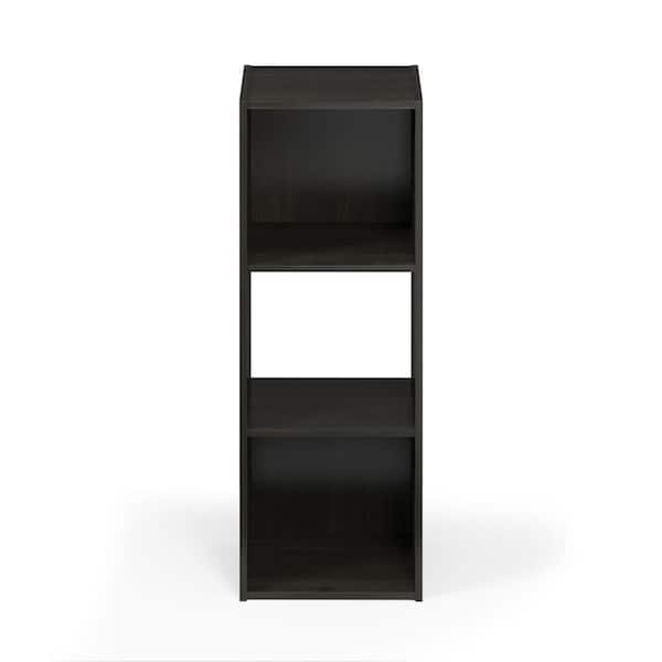 Furinno Pelli 35.94 in. Espresso Wood 4-shelf Cube Bookcase with Open Back