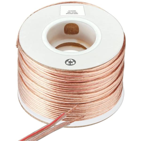 12 / 2-Conductor Stranded CCA In-Wall Speaker Wire with Clear PVC Jacket and Polarity Mark Speaker Wire