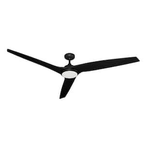 Evolution 72 in. Integrated LED Indoor/Outdoor Matte Black Ceiling Fan with Light and Remote Control
