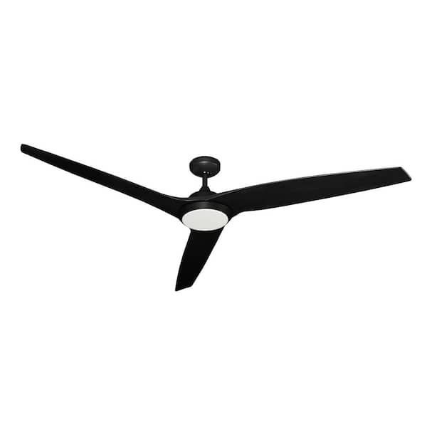TroposAir Evolution 72 in. Integrated LED Indoor/Outdoor Matte Black Ceiling Fan with Light and Remote Control