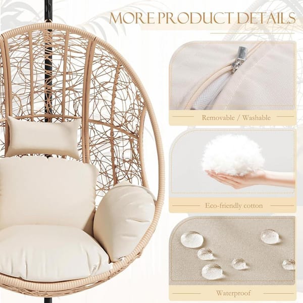 AUTMOON Swing Egg Chair Bird Nest Cage Chair with Stand