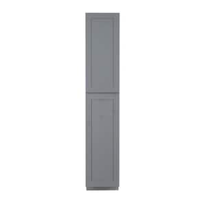 Lancaster Gray Plywood Shaker Stock Assembled Tall Pantry Kitchen Cabinet 18 in. W x 90 in. H x 27 in. D