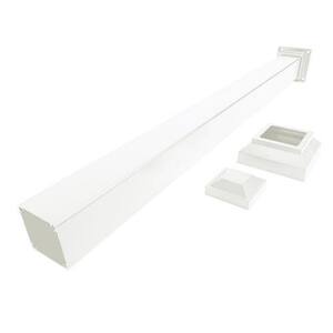 3 in. x 3 in. x 48 in. White Powder Coated Aluminum Deck Post Kit