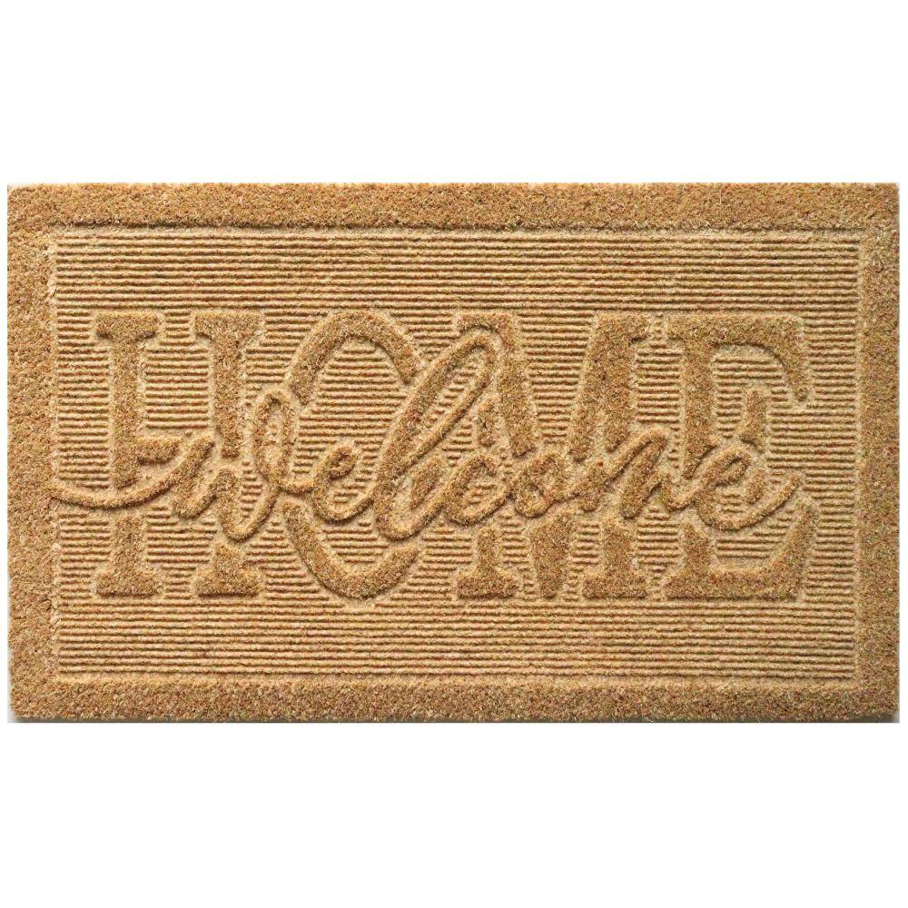 "Heavy Duty Doormat with Non Slip PVC Baking Embossed Design Floor Mat for Entryway 18x30"", Bright Welcome" price history on PriceWatchPro