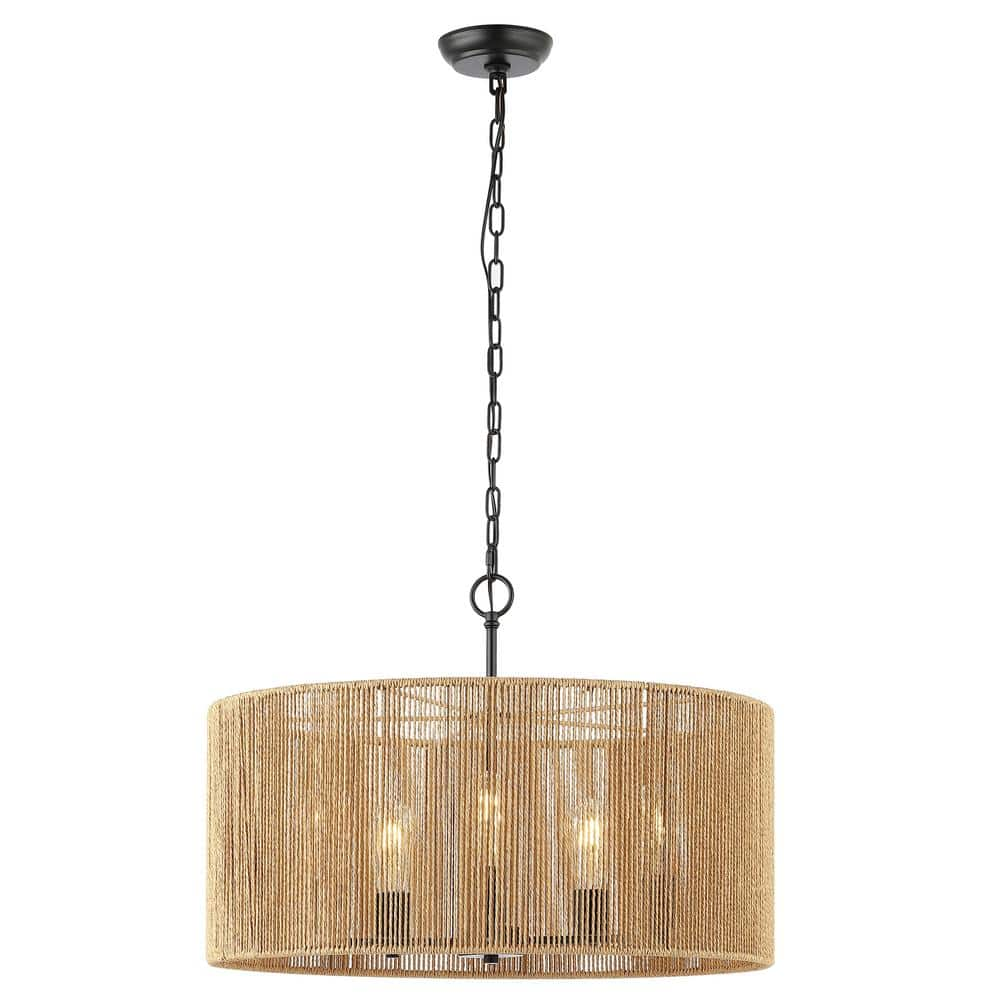 SAFAVIEH Rylumi 4-Watt 5-Light Natural Pendant Light with Paper Shade ...