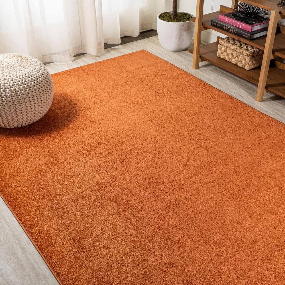 Haze Solid Orange Synthetic 8' x 10' Area Rug