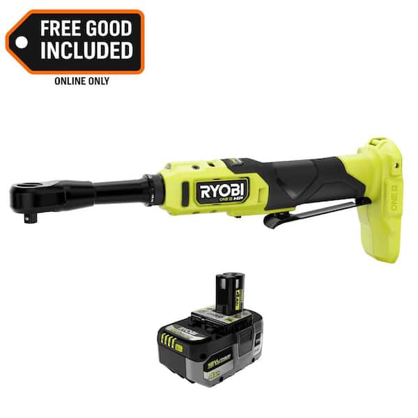 ONE+ HP 18V Brushless Cordless 3/8 in. Extended Reach Ratchet with 4.0 Ah Lithium-Ion HIGH PERFORMANCE Battery
