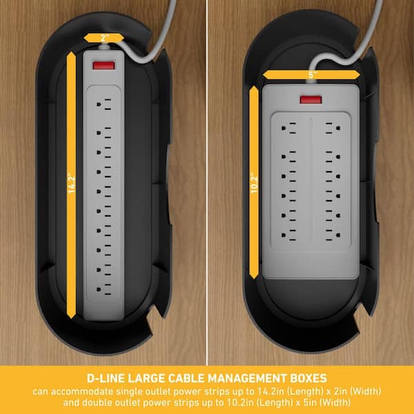 DELFINO Cable Management Box Cord Organizer, Large Storage Holder For Desk, TV, Computer, USB Hub, System To Cover And Hide & Power Strips & Cords Organizer Power Strip Hider Box Price In - View #3