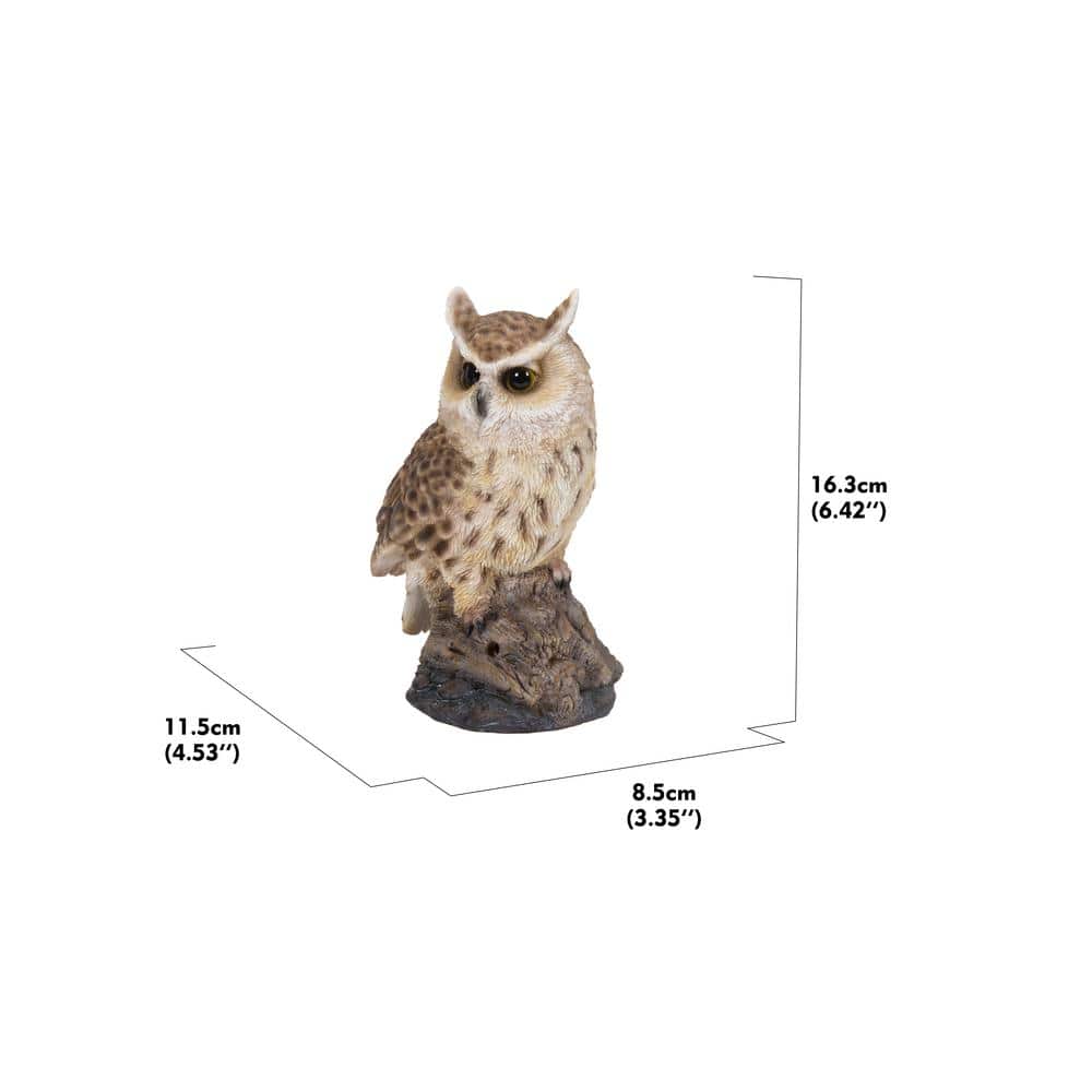 Motion Activated Singing Brown Polyresin Owlet Garden Statue