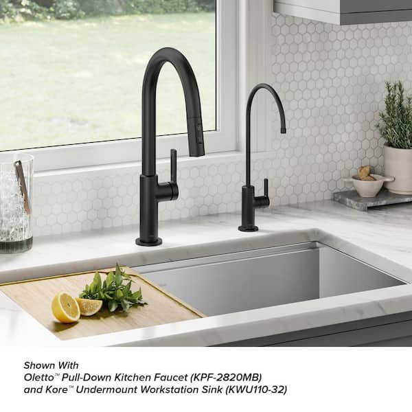 KRAUS Oletto Single Handle Beverage Faucet in Matte Black FF 103MB