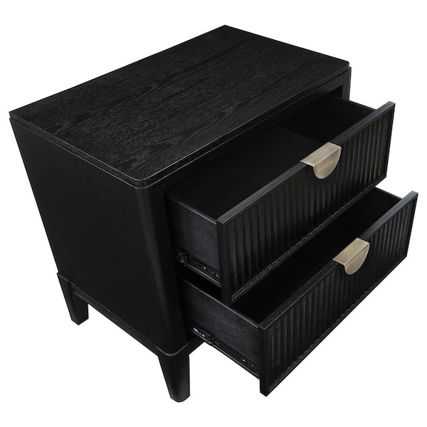 Coaster Brookmead Black 2-Drawer 28.25 in. W Nightstand